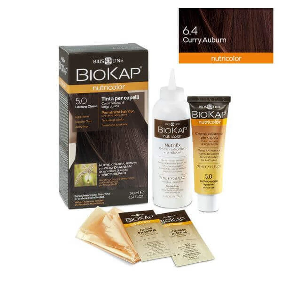 Nutricolor Nutricolor Перманентная краска для волос, Nuana Curry Auburn 6.4, 140 мл, Biokap: цены и характеристики