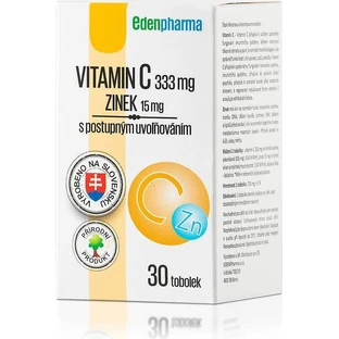 EDENPharma ВИТАМИН С + ЦИНК 1×30 капс, пищевая добавка