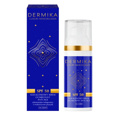 Dermika Luxury Neocollagen, коллагеновый защитный антивозрастной крем, дневной, SPF 50, 50 мл: цены и характеристики