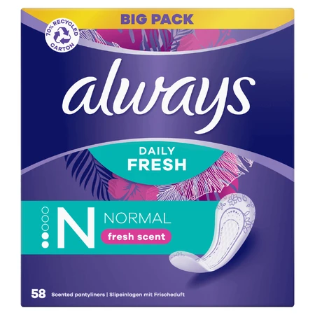 Always Dailies Fresh Protect, гігієнічні прокладки, нормальні, 58 шт.: ціни та характеристики