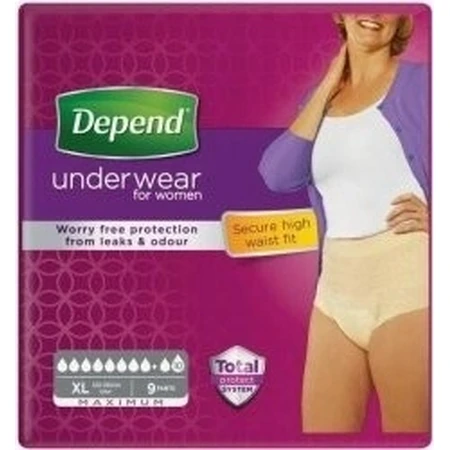 DEPEND MAXIMAL XL для жінок 1×9 шт, стрейч-труси, обхват стегон 120-105 см: ціни та характеристики