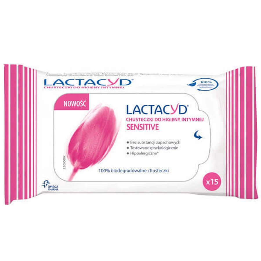 Lactacyd Sensitive, серветки для інтимної гігієни, 15 шт.: ціни та характеристики