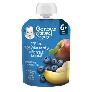 Пюре из яблок, черники и банана, +6 месяцев, 90 гр, Gerber