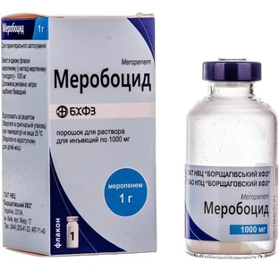 Меробоцид пор. д/р-ну д/ін. 1000 мг фл., в пачці