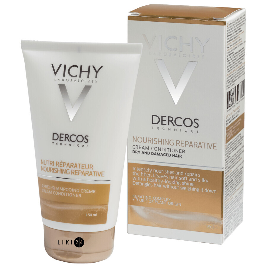 Бальзам для волос Vichy Деркос питательно-восстанавливающий для сухих и поврежденных волос, 150 мл флакон: цены и характеристики