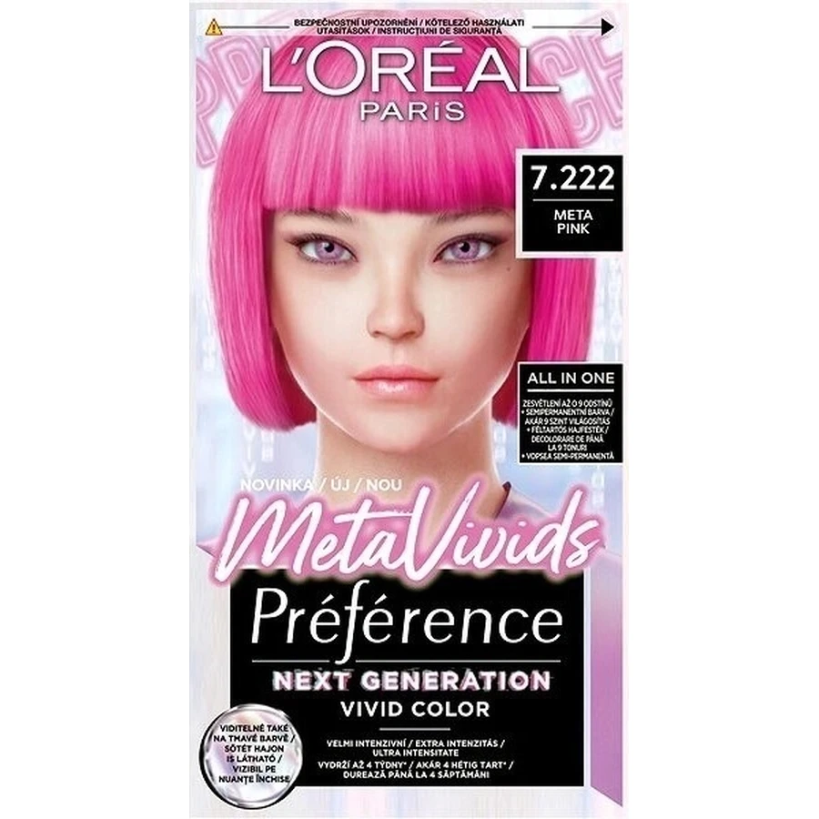 L'Oréal Paris Preférence Meta Vivids Meta Pink 1×1 шт, перманентный цвет волос: цены и характеристики