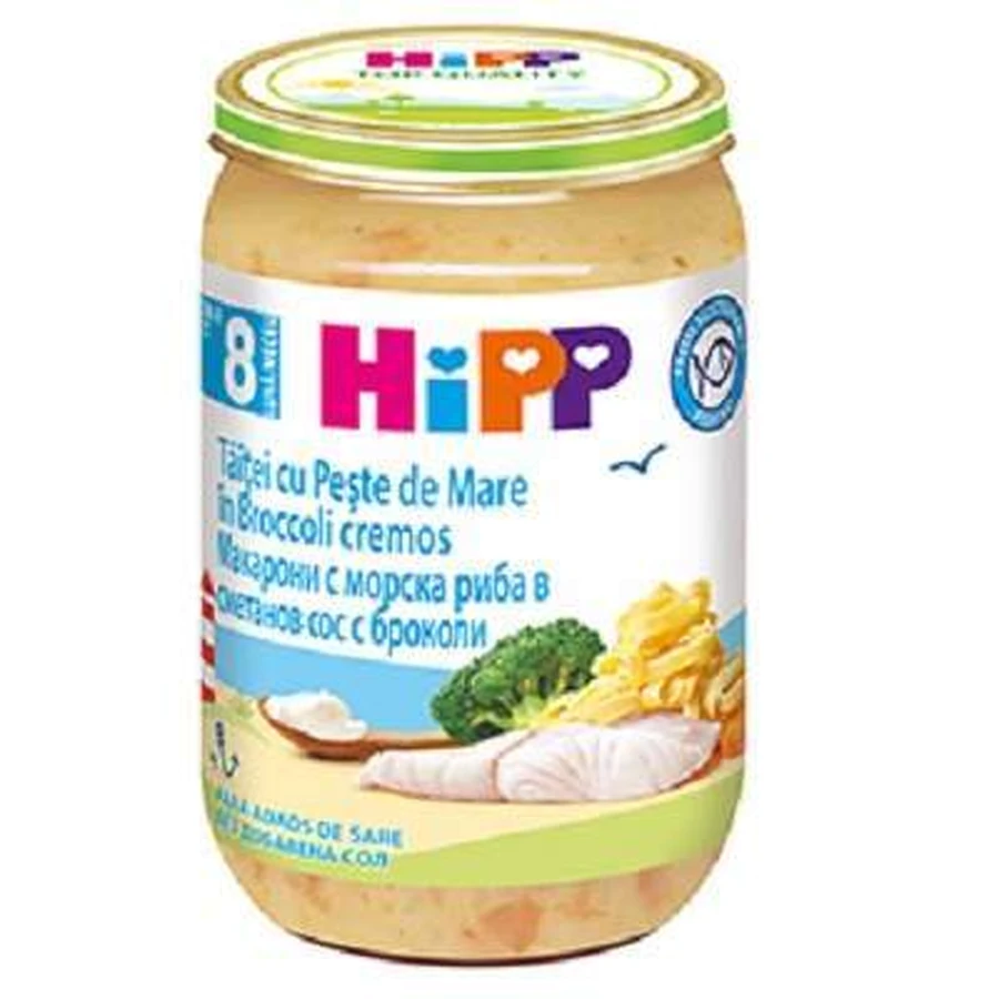 Лапша-пюре с рыбой и кремом из брокколи, +8 месяцев, 220 г, Hipp: цены и характеристики