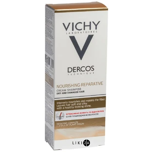 Шампунь Vichy Dercos Питательно-восстанавливающий для сухих и поврежденных волос, 200 мл флакон