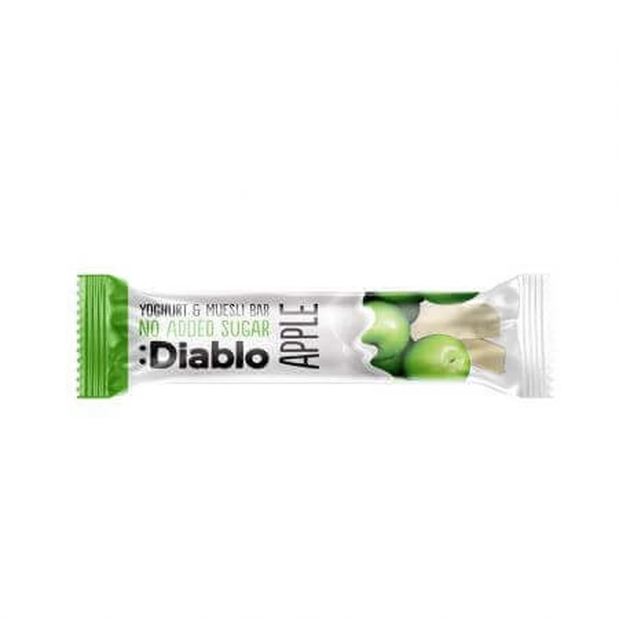 Злаково-яблочный батончик без сахара с йогуртовой глазурью, 30 г, Diablo: цены и характеристики