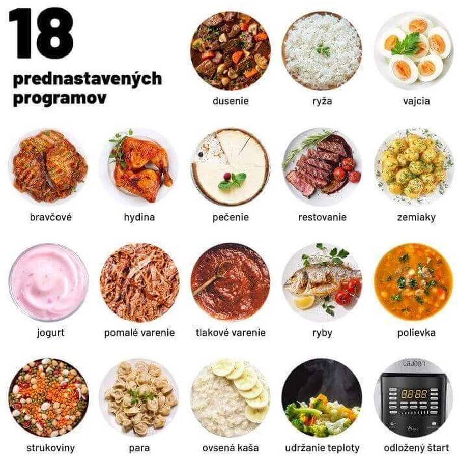 Багатофункціональна скороварка Lauben Multi Cooker 18SB Czech Edition: ціни та характеристики