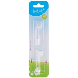 Запасные насадки для электрической зубной щетки Brush Baby Babysonic 0-18 месяцев, 2 штуки