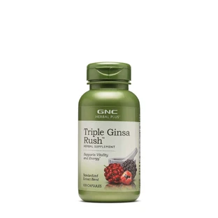 Gnc Herbal Plus Triple Ginseng Rush, стандартизированный экстракт 3 видов женьшеня, 100 капс