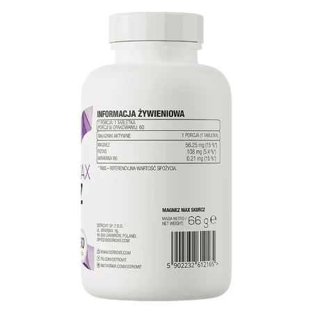 OstroVit Magnesium Max Shrinkage, 60 таблеток: цены и характеристики