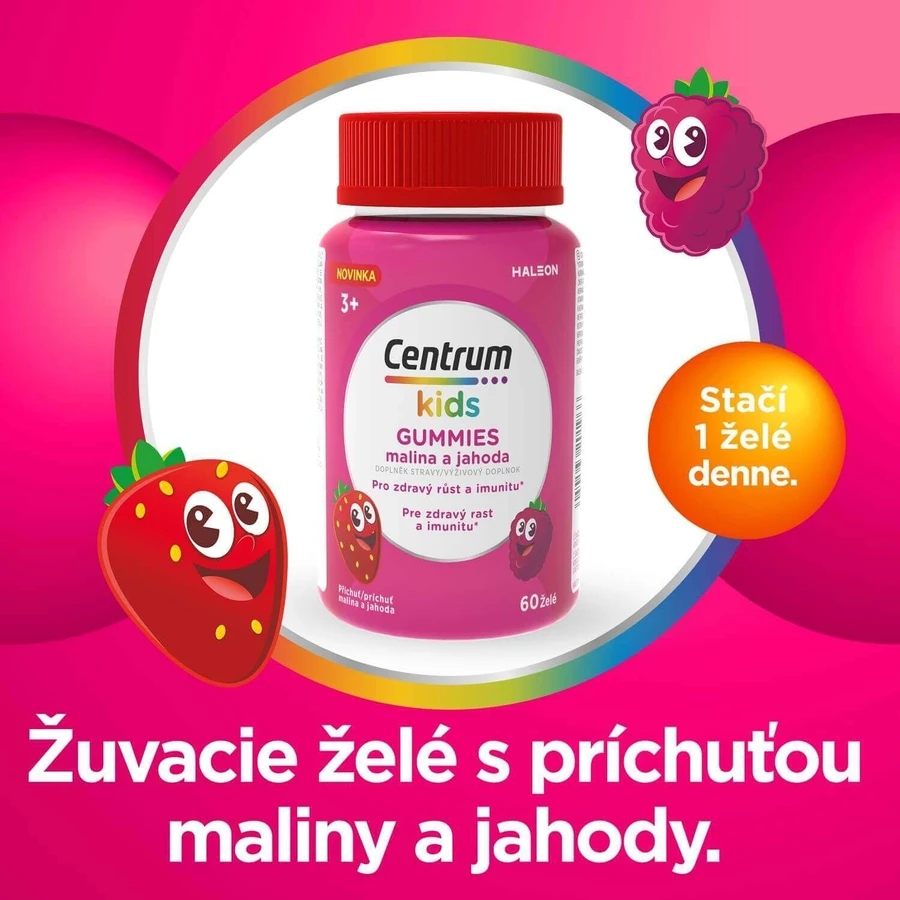 Centrum Kids Жевательные конфеты с малиной и клубникой, подарочная упаковка, эль 2 x 60: цены и характеристики