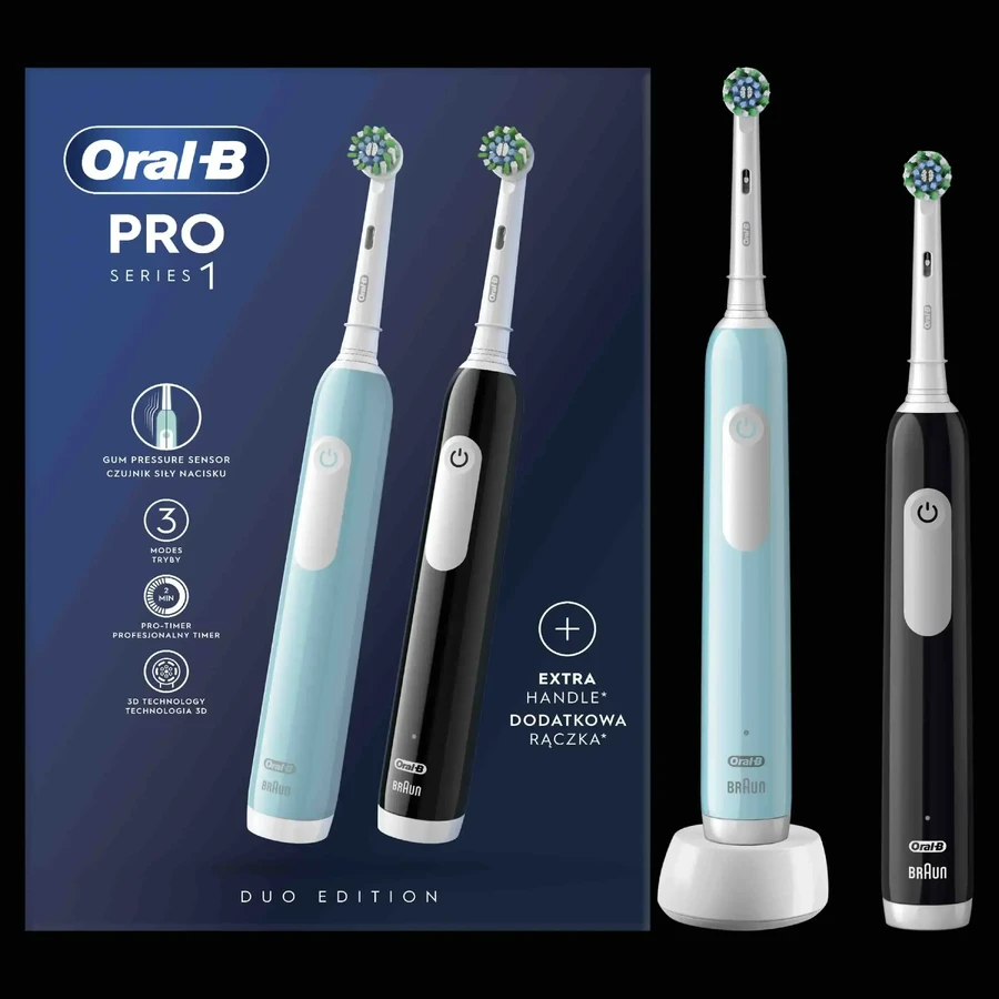 Oral-B EK Duo Pro Series 1 Black& Caribeean blue 1×2 шт, электрическая зубная щетка: цены и характеристики
