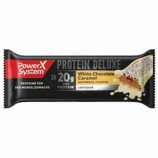 Протеїновий батончик з білим шоколадом та карамеллю Protein Deluxe, 55г, Power System