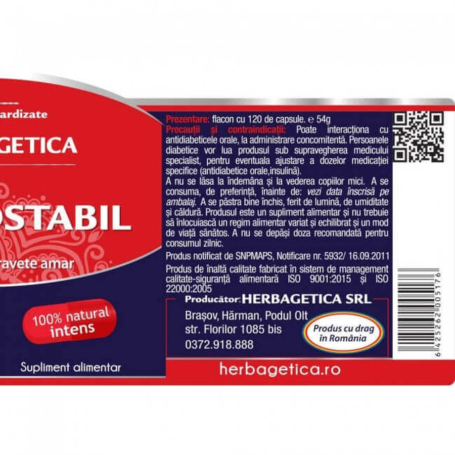 Глицемо Стабил Herbagetica Glicemo Stabil, 120 капсул: цены и характеристики