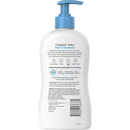 Гель-шампунь детский Cetaphil Baby Wash & Shampoo с календулой, 399 мл: цены и характеристики