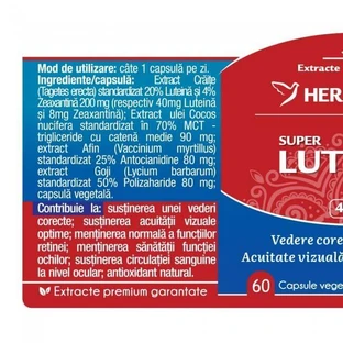 Herbagetica Super Lutein Zeaxanthin x 60cps