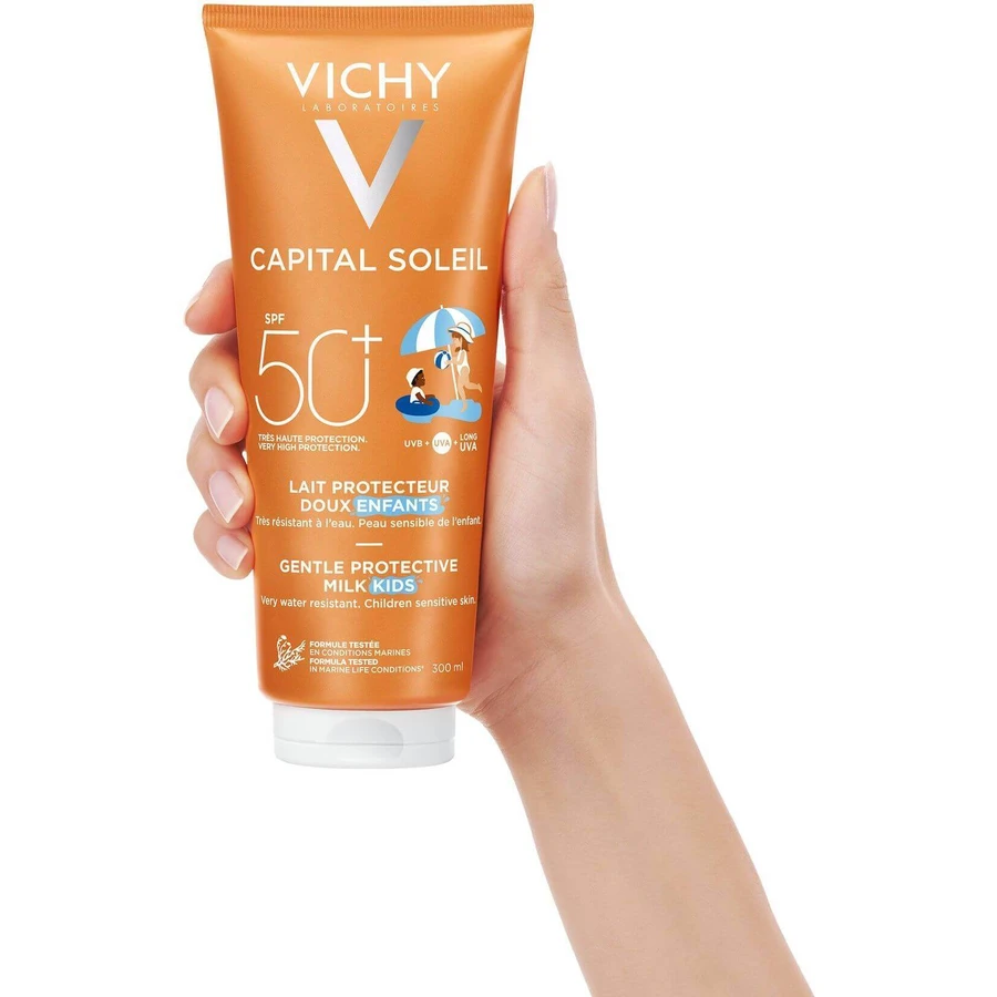 Дитячий захисний лосьйон Vichy Capital Soleil SPF 50 для обличчя та тіла 300 мл: ціни та характеристики