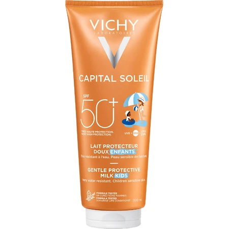 Дитячий захисний лосьйон Vichy Capital Soleil SPF 50 для обличчя та тіла 300 мл: ціни та характеристики