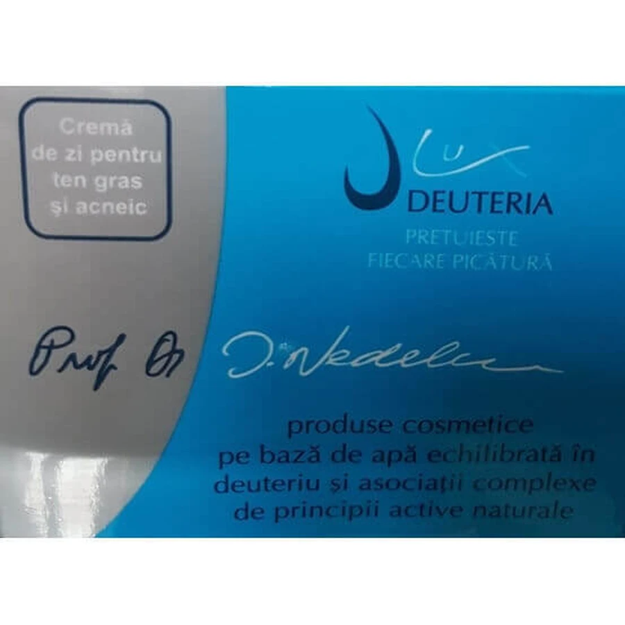 Денний крем для жирної та схильної до акне шкіри, 50 мл, Deuteria Cosmetics: ціни та характеристики