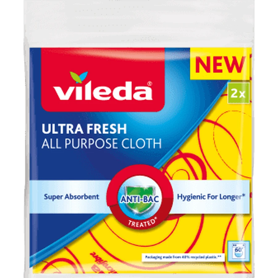 Универсальные салфетки Vileda Ultrafresh, 2 шт.: цены и характеристики