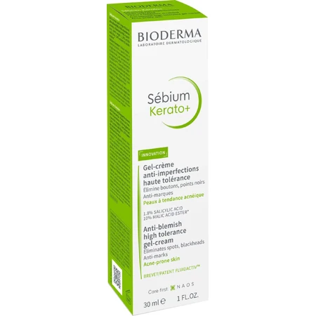 Гель-крем BioDerma Sébium Kerato+ від акне з підвищеною толерантністю 30 мл: ціни та характеристики