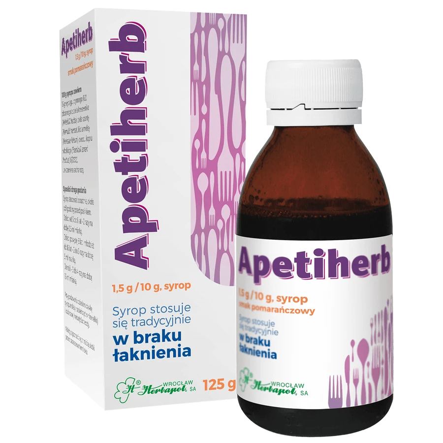 Сироп Herbapo Apetiherb для повышения аппетита, c 3 лет, со вкусом апельсина, 125 г: цены и характеристики