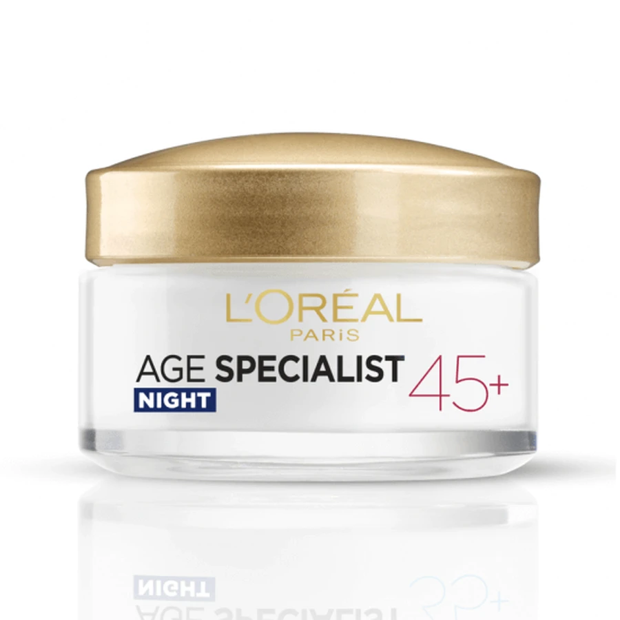 Нічний крем проти зморшок Age Specialist 45+ з ефектом ліфтингу Age Specialist 45+, 50 мл, Loreal: ціни та характеристики