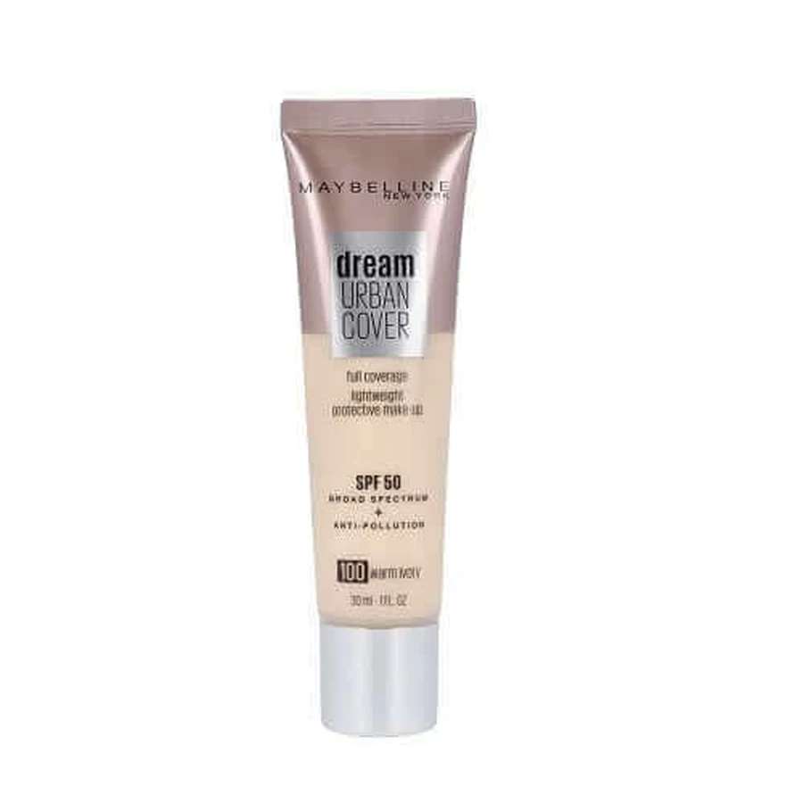 Foundation, Maybelline, Dream Urban Cover SPF50, 100 Warm Ivory, 30 мл: цены и характеристики