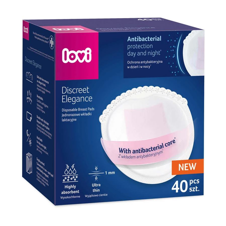 Lovi Discreet Elegance, прокладки для грудей, антибактеріальні, білі, 40 шт.: ціни та характеристики