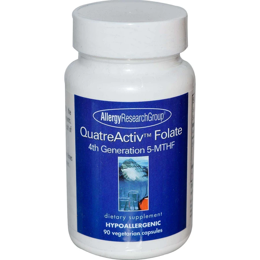 Фолієва кислота, 4-е покоління 5-MTHF, QuatreActiv Folate, Allergy Research Group, 90 капсули: ціни та характеристики