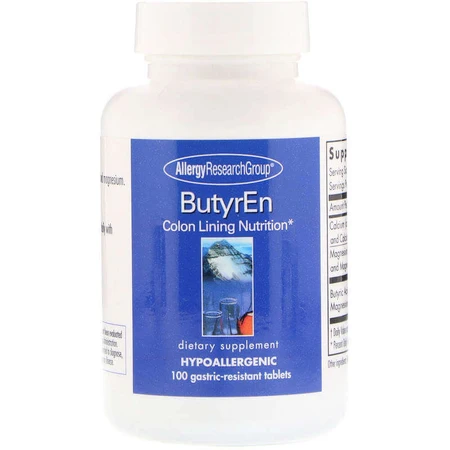 Масляна кислота (бутират кальцію і магнію), ButyrEn, Allergy Research Group, 100 шлунково-резистентних таблетки: ціни та характеристики