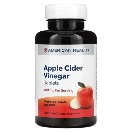 Яблочный серый уксус, Apple Cider Vinegar, American Health, таблетки, 200 шт.: цены и характеристики