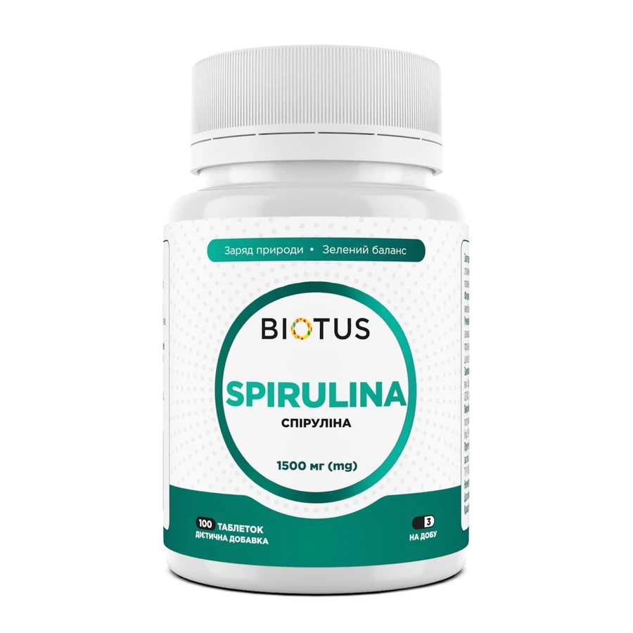 Спирулина, Spirulina, Biotus, 500 мг, 100 таблетки: цены и характеристики