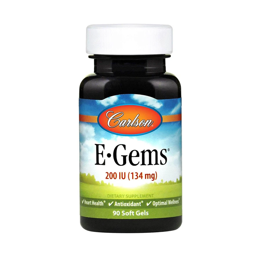 Вітамін Е, E-Gems Natural Vitamin E, Carlson Labs, 200 МО, 90 капсули: ціни та характеристики
