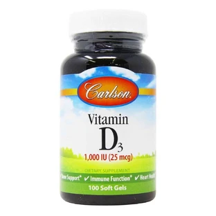 Вітамін D3, Vitamin D3, Carlson Labs, 1000 МО, 100 капсули