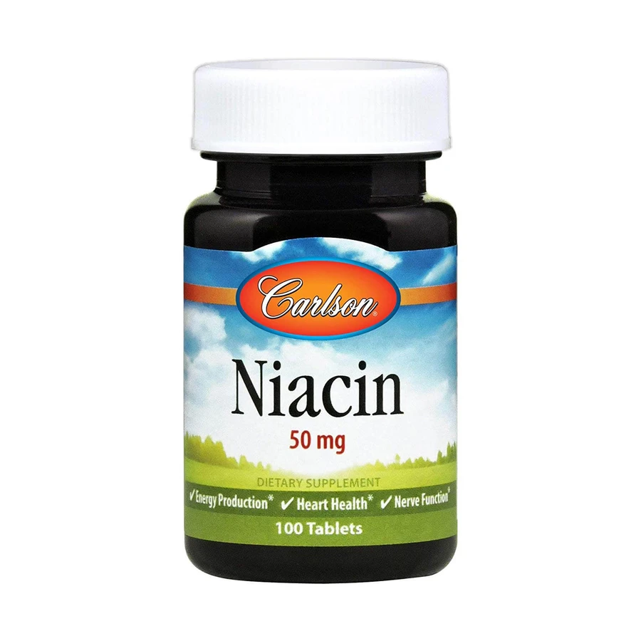 Ниацин (Витамин В3), Niacin, Carlson Labs, 50 мг, 100 таблетки: цены и характеристики