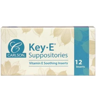 Геморой, свічки з вітаміном Е, Key • E Suppositories, Carlson Labs, 12 шт.