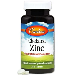 Цинк хелатний, Chelated Zinc, Carlson Labs, 250 таблеток