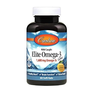 Риб'ячий жир Омега-3, Elite Omega-3, Carlson Labs, лимон, норвезький, 1600 мг, 60 капсул