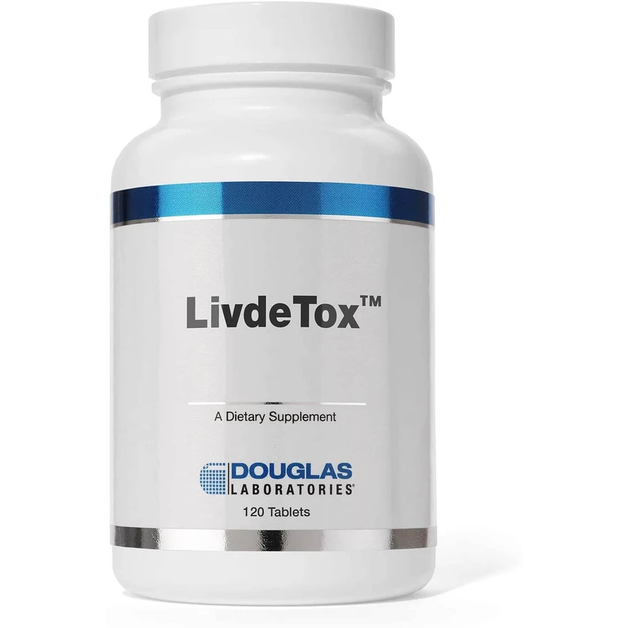 Підтримка печінки, ліпотропні живильні речовини + трави, Livdetox, Douglas Laboratories, 120 таблеток: ціни та характеристики