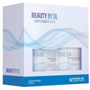 Набор Бьюти "Рост волос + Омега бьюти", Beauty Box, Douglas Laboratories, 2 бутылки по 60 капсул