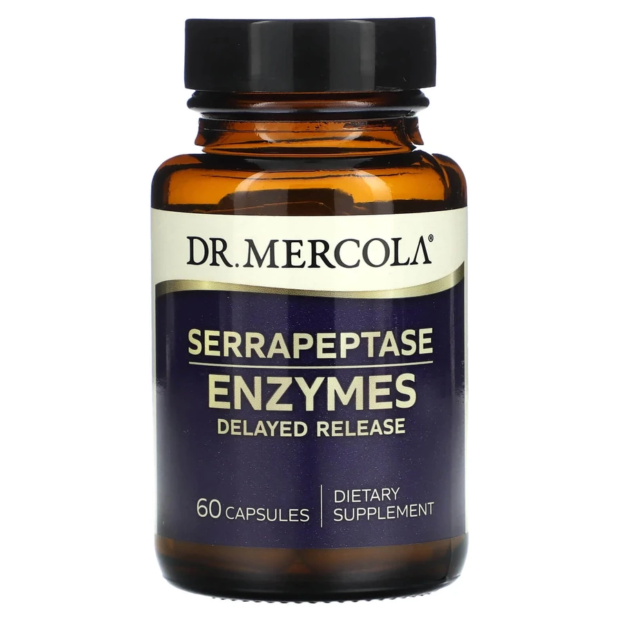 Серрапептаза, Serrapeptase Enzymes, Dr. Mercola, ферменти, 60 капсул: ціни та характеристики