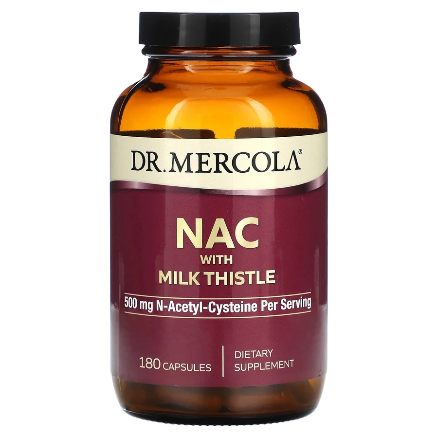 NAC с расторопшей, Pterostilbene, Dr. Mercola, 250 мг, 180 капсул: цены и характеристики