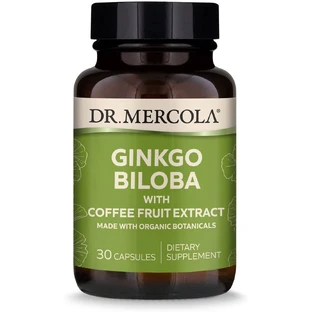 Гинкго билоба с экстрактом кофе, Ginkgo Biloba, Dr. Mercola, органический, 30 капсул