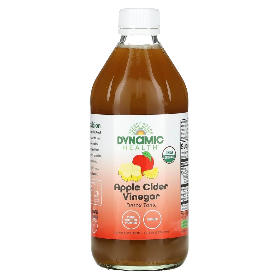 Яблучний оцет органік, Apple Cider Vinegar, Dynamic Health Laboratories, сертифікований, 473 мл: ціни та характеристики
