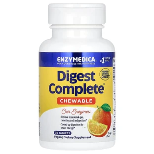 Пищеварительные ферменты, Digest, Enzymedica, вкус апельсина, 30 жевательных таблеток