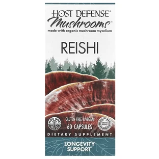 Рейши, Reishi, Fungi Perfecti, Mushrooms, для поддержания доголетия, 60 вегетарианских капсул